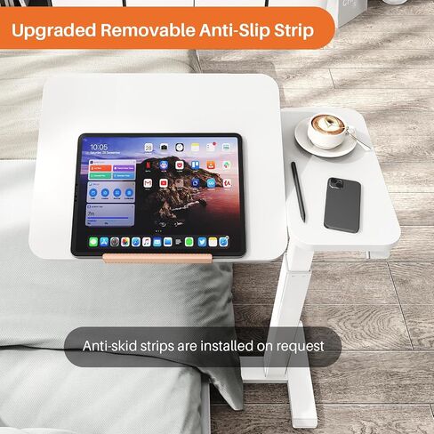 Overbed Bedside Table with Wheels, Pneumatic Height Adjustable Overbed Table, Rolling Laptop Table with Tilting Desktops, Hospital Bed Table, Mobile Standing Desk for Laptop Bed Sofa Side Table in Saudi Arabia