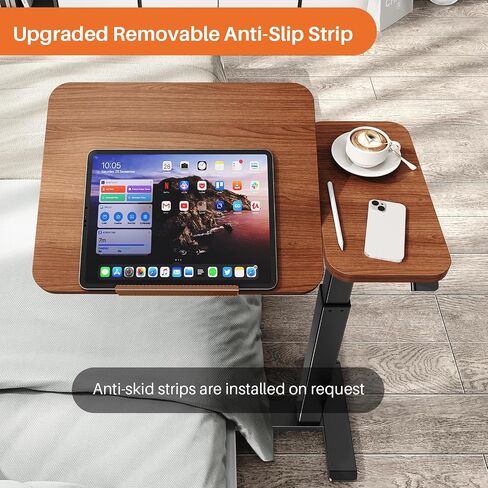 Overbed Bedside Table with Wheels, Pneumatic Height Adjustable Overbed Table, Rolling Laptop Table with Tilting Desktops, Hospital Bed Table, Mobile Standing Desk for Laptop Bed Sofa Side Table in Saudi Arabia