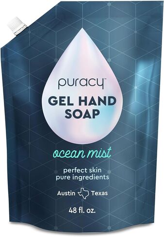 Puracy Gel Hand Soap Refill - Plant-Powered Natural Hand Soap Refill As Seen on TikTok, Non-Toxic, Sulfate-Free Liquid Soap, Moisturizing Liquid Gel Handwash Refill (Ocean Mist, 48 fl oz) in Saudi Arabia