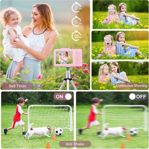 Kids Camera, FHD 1080P Camera with 32GB Card, 16X Zoom, and Anti-Shake. 48MP Compact Design,Compact Small Camera for Boys Girls Kids.Black in Saudi Arabia