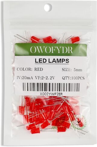 100 قطعة 5 مم مصباح LED ثنائي اللون أحمر منتشر (عدسة ملونة مستديرة بلورية DC 2V 20mA) لمبة إضاءة مصباح مكون إلكتروني صمام ثنائي باعث للضوء in Kuwait