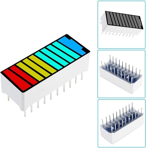4 pcs 10 Segment LED Bar Graph Display 4 Color LED Battery Level Bar Graph Power Display Indicator Module Red Yellow Green Blue +4 pcs DIP20 for Arduino DIY in Saudi Arabia