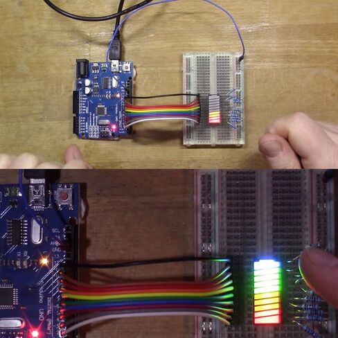 4 pcs 10 Segment LED Bar Graph Display 4 Color LED Battery Level Bar Graph Power Display Indicator Module Red Yellow Green Blue +4 pcs DIP20 for Arduino DIY in Saudi Arabia