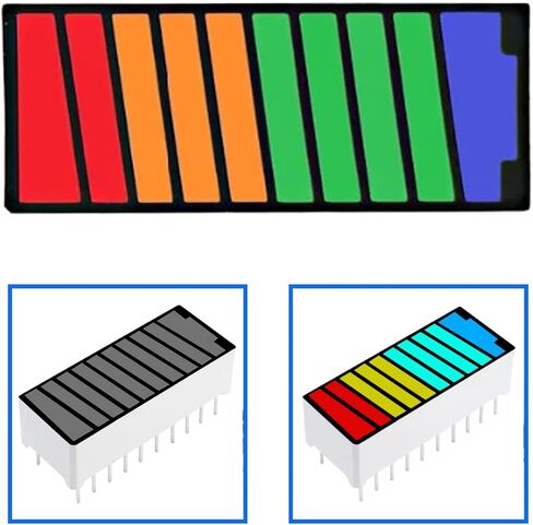 4 pcs 10 Segment LED Bar Graph Display 4 Color LED Battery Level Bar Graph Power Display Indicator Module Red Yellow Green Blue +4 pcs DIP20 for Arduino DIY in Saudi Arabia