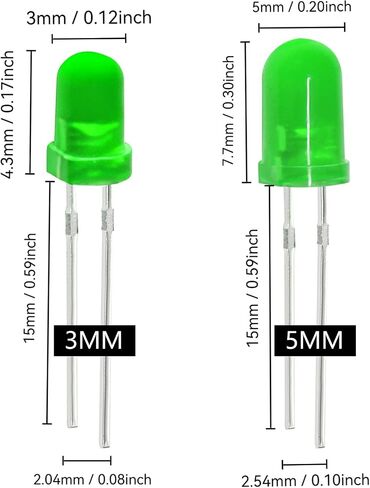 200Pcs 5mm Led Diode Lights Yellow Led Emitting Assortment Kit,Round Diode Light Assorted Set in Saudi Arabia
