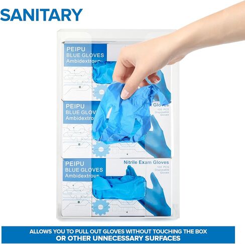 Stock Your Home Triple Acrylic Gloves Dispenser, Tissue Box Shelf, Glove Holder Wall Mount, for Kitchen, Cleaning Closet, Lab, Exam, Office in Kuwait