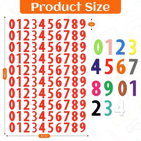 1500PCS Number Stickers, 1-inch 100 Stickers Vinyl Number Stickers, Continuous Number 0-9 Number Stickers, Waterproof Numbered Stickers for Office, Classroom, Locker, Product Labels in Saudi Arabia