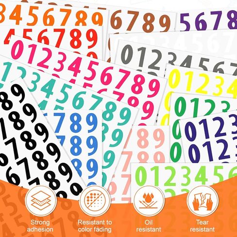 1500PCS Number Stickers, 1-inch 100 Stickers Vinyl Number Stickers, Continuous Number 0-9 Number Stickers, Waterproof Numbered Stickers for Office, Classroom, Locker, Product Labels in Saudi Arabia