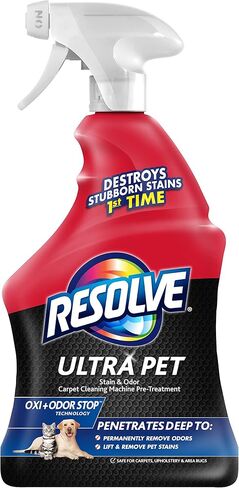 Resolve Ultra Pet Odor and Stain Remover Spray – Carpet Cleaner for Cat and Dog Urine and Poop, 32oz in Saudi Arabia