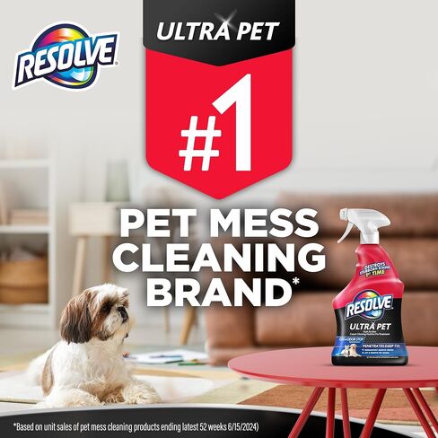 Resolve Ultra Pet Odor and Stain Remover Spray – Carpet Cleaner for Cat and Dog Urine and Poop, 32oz in Saudi Arabia