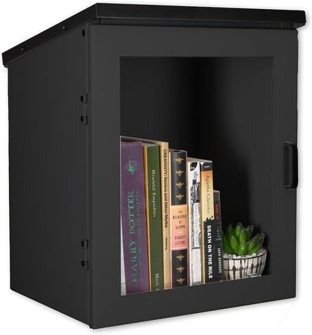 Ilyapa Outdoor Library Book Box - Free Literature Exchange Kit for Outside - White Powder Coated Steel - With Easy 4x4 Post Mount - 16x14x17 Inch in Kuwait