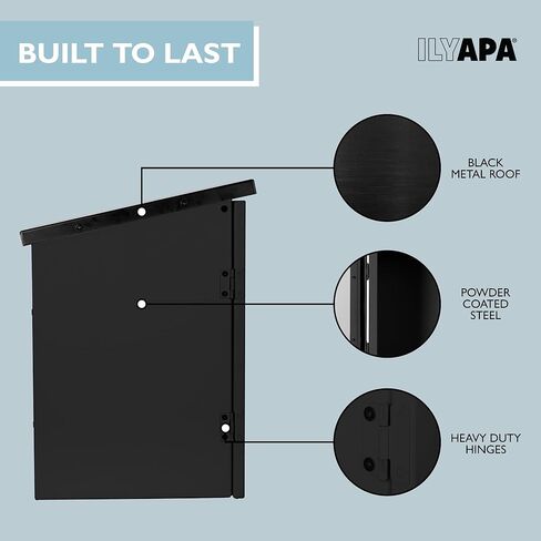 Ilyapa Outdoor Library Book Box - Free Literature Exchange Kit for Outside - White Powder Coated Steel - With Easy 4x4 Post Mount - 16x14x17 Inch in Kuwait