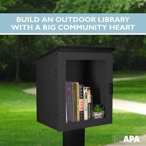 Ilyapa Outdoor Library Book Box - Free Literature Exchange Kit for Outside - White Powder Coated Steel - With Easy 4x4 Post Mount - 16x14x17 Inch in Kuwait