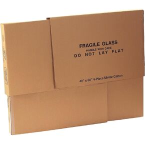 BOX USA Large Mirror Box 40"L x 3.5"W x 60"H (1-Pack), Cardboard Boxes Perfect for Moving, Storing, Packing & Shipping, Ideal for TV's, Picture Frames, Mirrors & Art