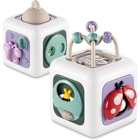 Busy Cube Toys for 1 Year Old Boy Girl, Montessori Toys for 1+ Year Old, Travel Toys for Toddlers 1-3, Learning Fine Motor Skills| Baby Birthday Gifts Stocking Stuffers 6 Months +