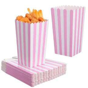 Ciieeo Paper Popcorn Bags Flat Bottom Popcorn Bags 40 Pack Individual Servings Bags for Popcorn Machine, Movie Nights, Party and Christmas