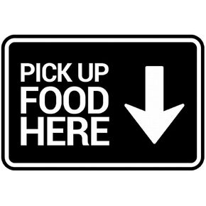 Signs ByLITA Classic Framed, Pick Up Food Here Sign (Black) - Large