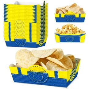 Cartoon Yellow Food Tray Party Favors Paper Food Serving Tray Birthday Party Supplies Yellow Theme Cartoon Paper Trays for Birthday Party Decorations