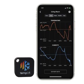 Wireless Temperature and Humidity Sensor - Developed in The USA - 24/7 Data Logger with Alarm – Bluetooth Smart Thermometer and Hygrometer - Bluetooth Only - Not WiFi