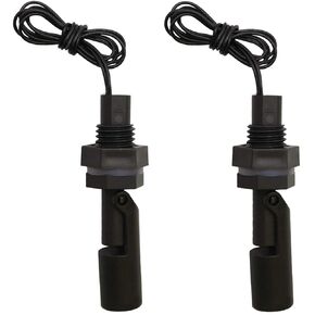 mxuteuk 2 Pcs Side Mounted Horizontal Liquid Float Switch Water Level Sensor Black for Aquariums Tank DPL-1-BK