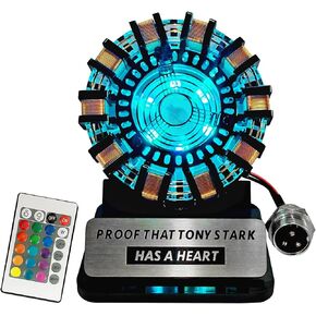 2025 New Iron Man Arc Reactor MK1 Heart Model LED Light with Remote Control, USB-Powered, Finished Product (No Assembly Required)