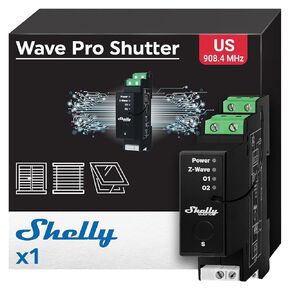 Shelly Wave Pro Shutter US | Z-Wave Shutter Controller with Power Metering | DIN-Rail | Home Automation | Z-Wave Repeater | High Compatibility | Easy Installation | iOS Android App