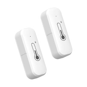 WiFi Hygrometer Thermometer Sensor, Smart Temperature Humidity Monitor, Remote Monitor, TUYA APP Notification Alert, High Precision Indoor Thermometer, No Hub Required, Works with Alexa/Google, 2-Pack