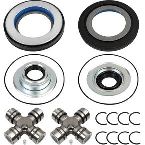 Front Axle Seal and Greaseable U Joint Kit with Seals O Rings Greaseable U Joints Compatible with Ford F250 F350 Super Duty 2005-2014, Replacement for 2017426 2014835 54983 25-332X SPL55-3X