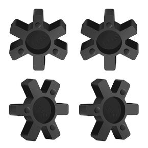 XIKE L075 Solid Type Flexible NBR Rubber Spider Center Insert Fits for L Jaw Coupling Set, Black (4 Pack)