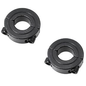 Maxmoral 2PCS 1/2 Inch Hole Diameter Black Double Split Clip on Collar with Set Screw Carbon Steel Split Thrust Collar for Manufacturing and Automotive Industries