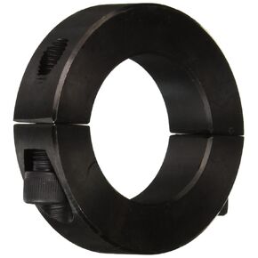 Climax Metal 2C-125 Steel Two-Piece Clamping Collar, Black Oxide Plating, 1-1/4" Bore Size, 2-1/16" OD, With 1/4-28 x 3/4 Set Screw, 1 Count