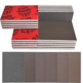 45 Pcs 320-2500 Grit Sanding Sponge, Fine Sand Paper Assortment Pack, Soft Foam Sanding Pads, Sanding Block, Dry Wet Sanding Paper for Model Drywall Metal Wood Furniture Polishing (45)