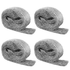 Steel Wool for Mice Control,4 Pack of 3.1" x13 Ft Steel Wool,Gap Filler for House & Garage,Keep Mice Away from Holes, Siding, Pipeline, Vents in Garden, House, Hardware DIY Kit（ #1 Coarse）