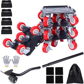 Furniture Dolly,Furniture Mover Pro Set,Furniture Lifter with 5 360° Rotatable Rubber Universal Wheels，Carbon Steel Panel Furniture Movers，Maximum Load 2000LBS.