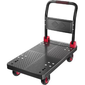 Platform Truck Push Cart Dolly, Foldable Hand Trucks with 1000LB Weight Capacity 36x24Inch Large Size for Easy Storage and 360 Degree Swivel Wheels