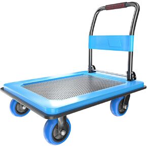 Heavy Duty Platform Truck, Push Cart Furniture Dolly with 1100Lbs Capacity and 5'' TPR 360 Degree Swivel Wheels for Loading and Storage 36x24Inch