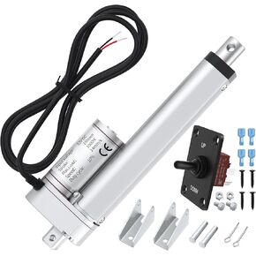 12V Linear Actuator High Speed 14mm/s Linear Motion Actuator 220lb/1000N Electric Actuator 12 Volt IP54 Waterproof Linear Actuator 6 inch with Switch