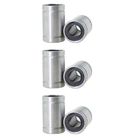 Maxmoral 6PCS LM8UU Linear Ball Bearings 8mm Hole 15mm OD 24mm Length with Double Side Rubber Seal Suitable for CNC Machines and 3D Printers