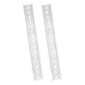 Silver Aluminum Rails, 2 Pack, 300mm Long x 35mm Wide x 7.5mm High, Ideal for Industrial Control Panels and Telecommunications Equipment