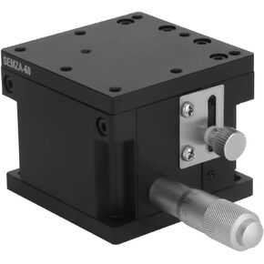 ViaGasaFamido Z Axis Horizontal Lifting Manual Fine Tuning Linear Stage Aluminum Alloy Slide Table Precision Trimming Linear Cross Roller Position Stage 60*60*50mm