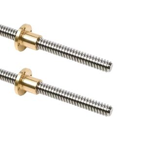 2Pcs Tr8x8 Lead Screw T8 x 8 T8 8mm 19.69inch /500mm Length with Brass Nuts (Acme Thread, Pitch of Screws: 2mm, Lead: 8mm, 4 Starts) Used in 3D Printer Z Axis