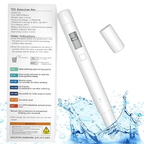 TDS Water Hardness Tester Upgraded 0-9999ppm, Accurate 2%FS TDS Meter Digital Water Tester, Easy TDS Water Quality Tester for Drinking Water, RO/DI System, Pool&Spa, Hydroponics, Tap, Aquarium