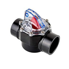 FV-C Control FlowVis 2 x 2.5in. Complete Pool Flow Meter and Check Valve Black