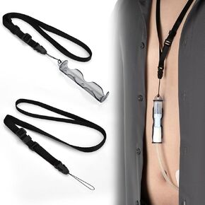 1 PCS PD Catheter Holder with 2 PCS Adjustable Necklace Lanyards, Peritoneal Dialysis Accessories Transfer Set Holder for Baxter, PD Dialysis Catheter Showering Support for Men, Women