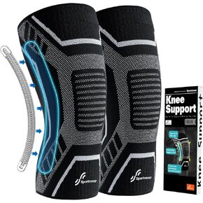 Copper Knee Brace for Men & Women - Sportneer Copper Knee Compression Sleeve with Side Stabilizers - Knee Support for Running, Hiking, Working, Basketball, Volleyball, Gym, Meniscus Tear, ACL, Arthritis Knee Pain Relief, A Pair