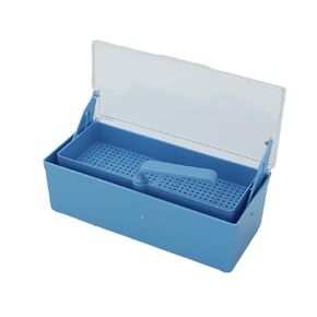 Medical Instrument Sterilizer Box Plastic Tools Cold Sterilization Tray Storage Organizer for Dental, Medical Tool, Tatoo, Nail. (Blue)