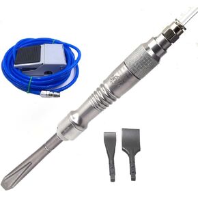 Micro Air Chisel Pneumatic Deflasking Chisel for Carving Gypsum Castings Dentures 2 Flat Chisels With Foot Switch