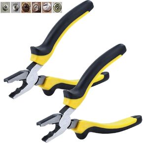 2-Piece Screw Pliers, 6.5'' Stripped Extractor Pliers Set Non-slip Jaws, Stripped Screw Remover Tools, Lineman Pliers for Quickly Removal of Damaged or Rusted Fasteners (2pcs)