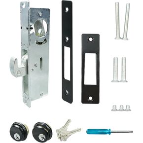 Storefront Door Mortise Lock 1-1/8" Door Locks with Backset Deadbolt & Double Keyed Cylinder Combo Lock Aluminum