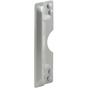 Prime-Line U 9503 Steel Latch Guard Plate Cover for Out-Swinging Doors, Gray (Single Pack)